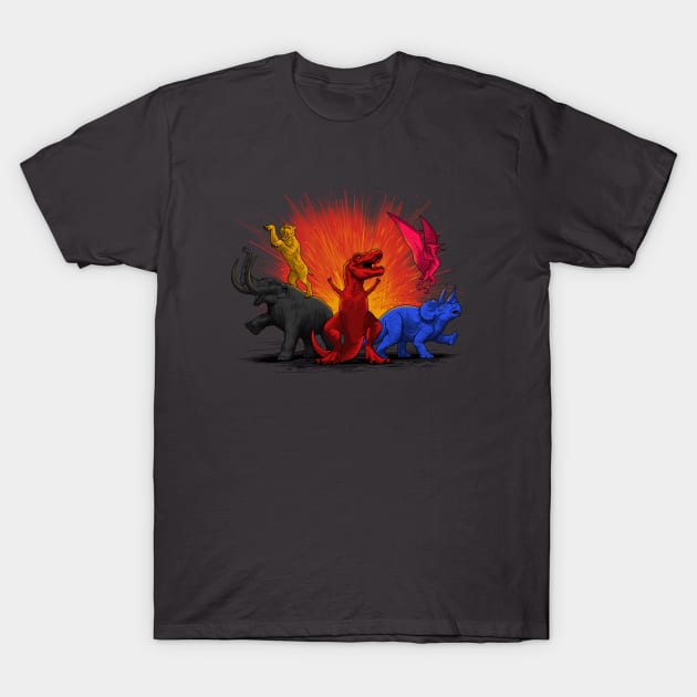 Go Go ! Extinct Rangers T-Shirt by MIKELopez